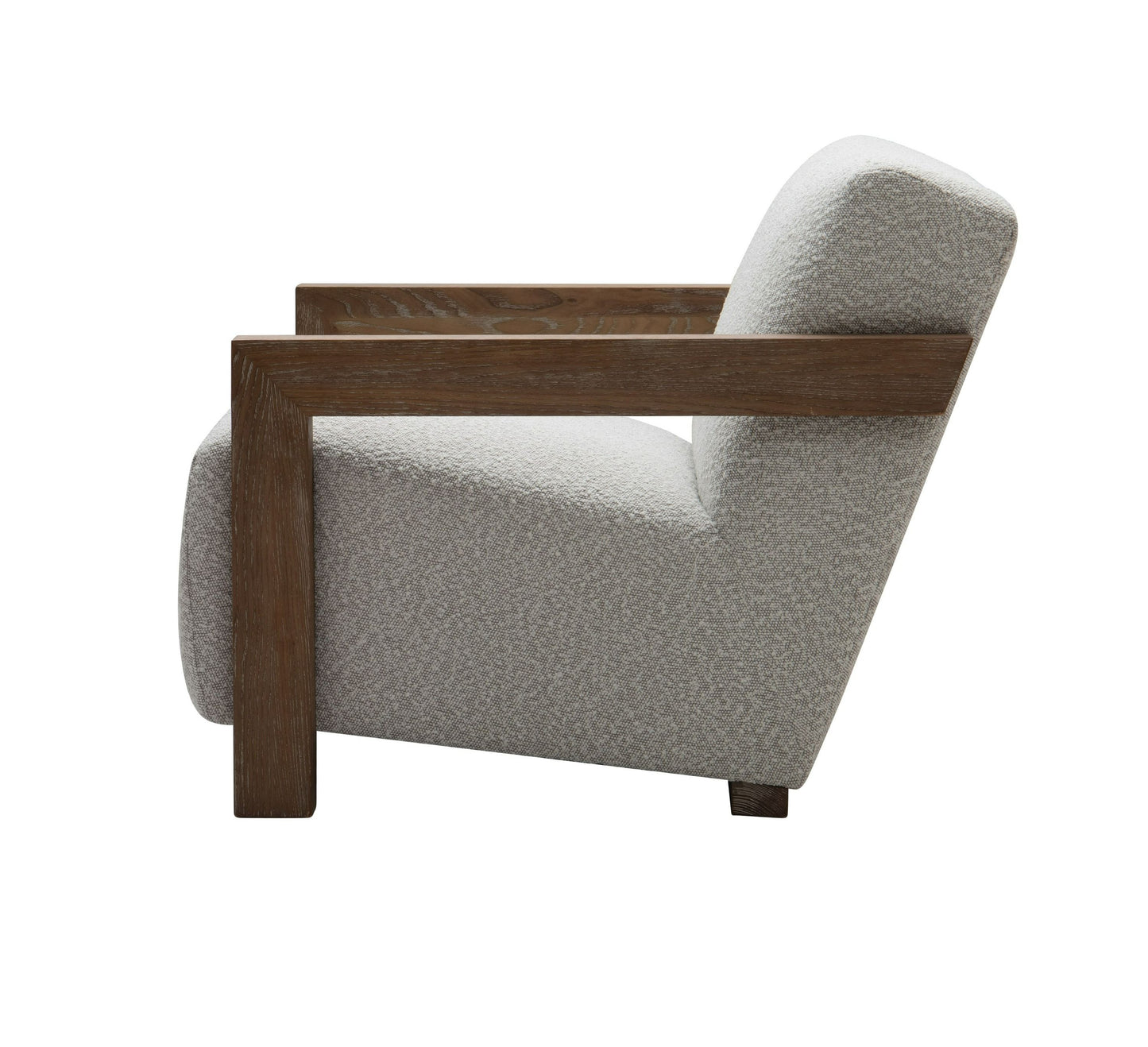 Modrest Rosen Modern Beige Fabric and Grey Oak Accent Chair for a Chic and Contemporary Home Accent