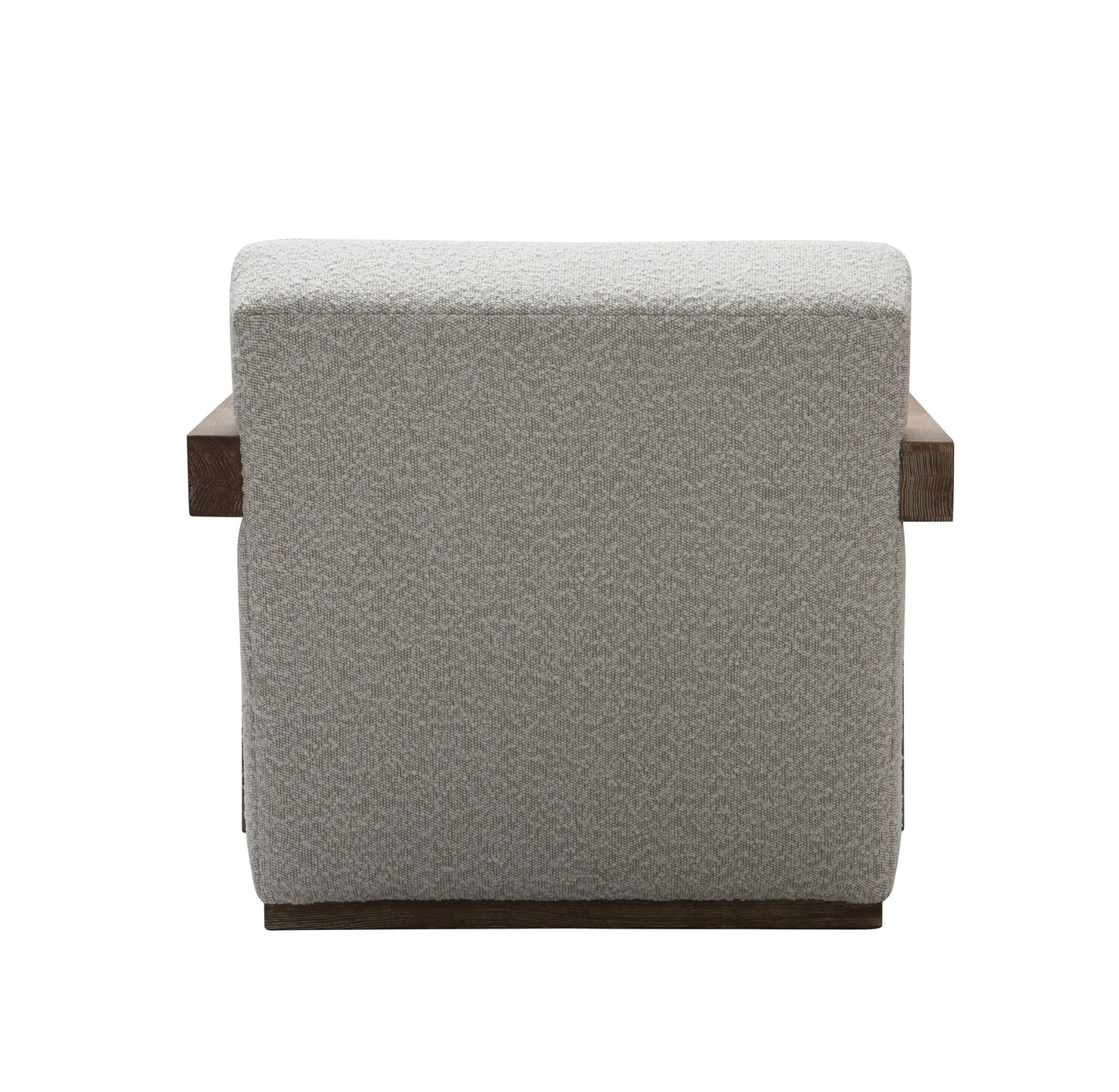 Modrest Rosen Modern Beige Fabric and Grey Oak Accent Chair for a Chic and Contemporary Home Accent