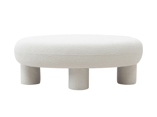 Modrest Gaynes Modern Off-White Fabric Bench for a Chic and Versatile Addition to Any Space