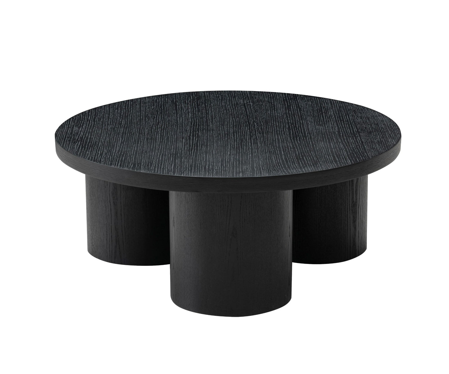 Babson Modern Black Oak Round Coffee Table