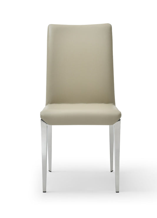 Modrest Taryn Modern Light Grey + Stainless Steel Dining Chair (Set of 2) β Sleek and Contemporary Seating for Modern Dining Spaces