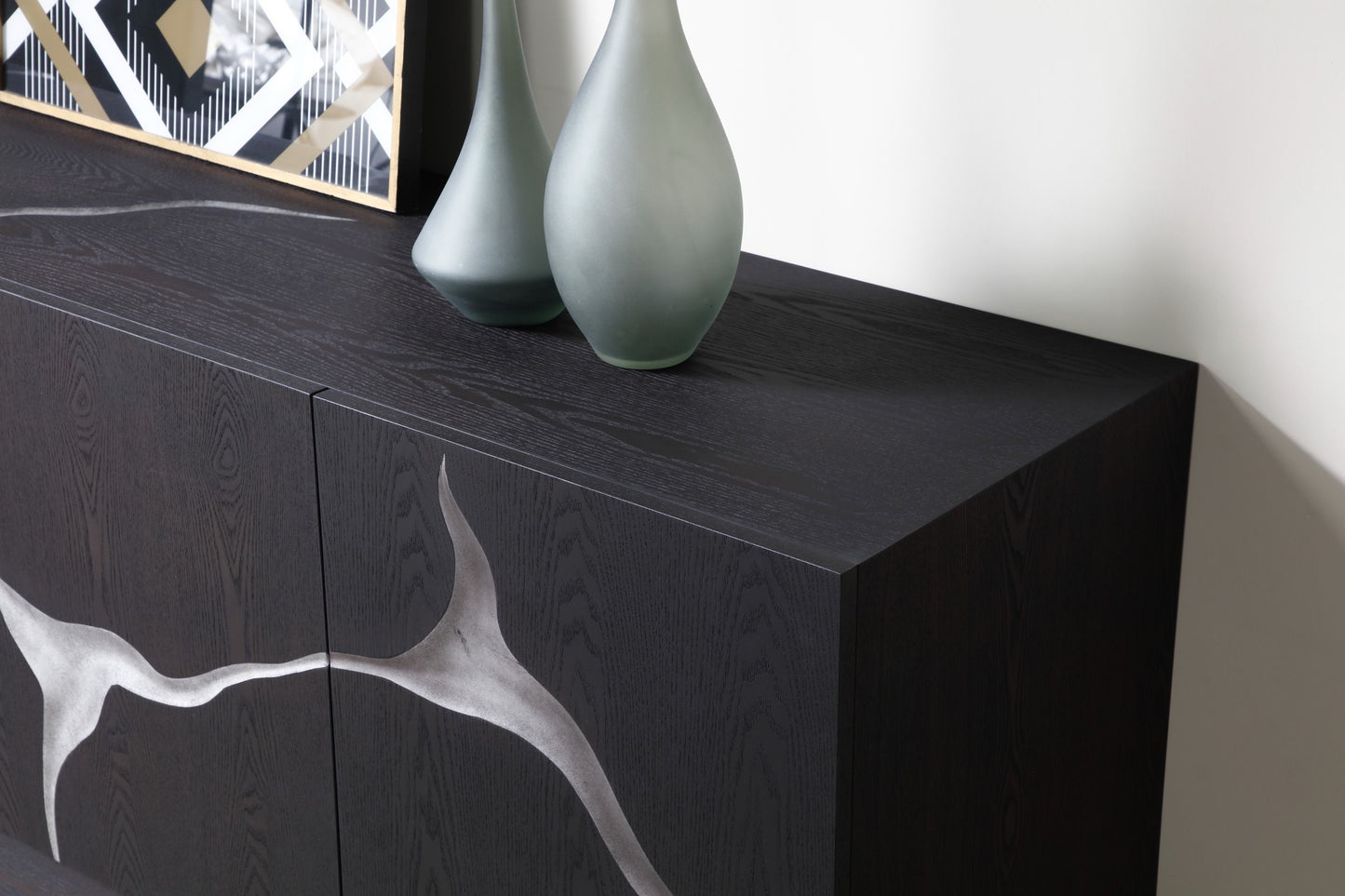 Modrest Impala - Modern Matte Brown Ash & Silver Buffet