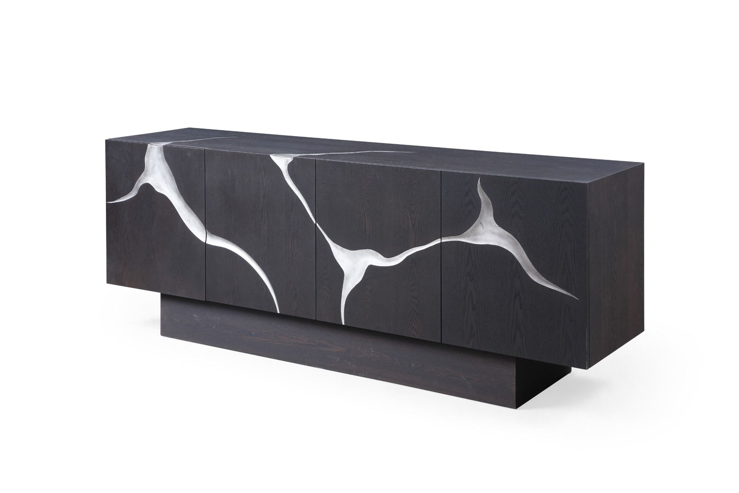 Modrest Impala - Modern Matte Brown Ash & Silver Buffet