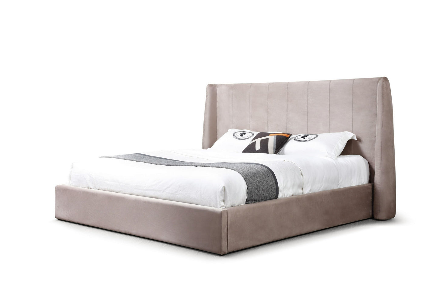 Modrest Roma - Modern Taupe Microfiber Upholstered Bed for Contemporary Comfort and Style