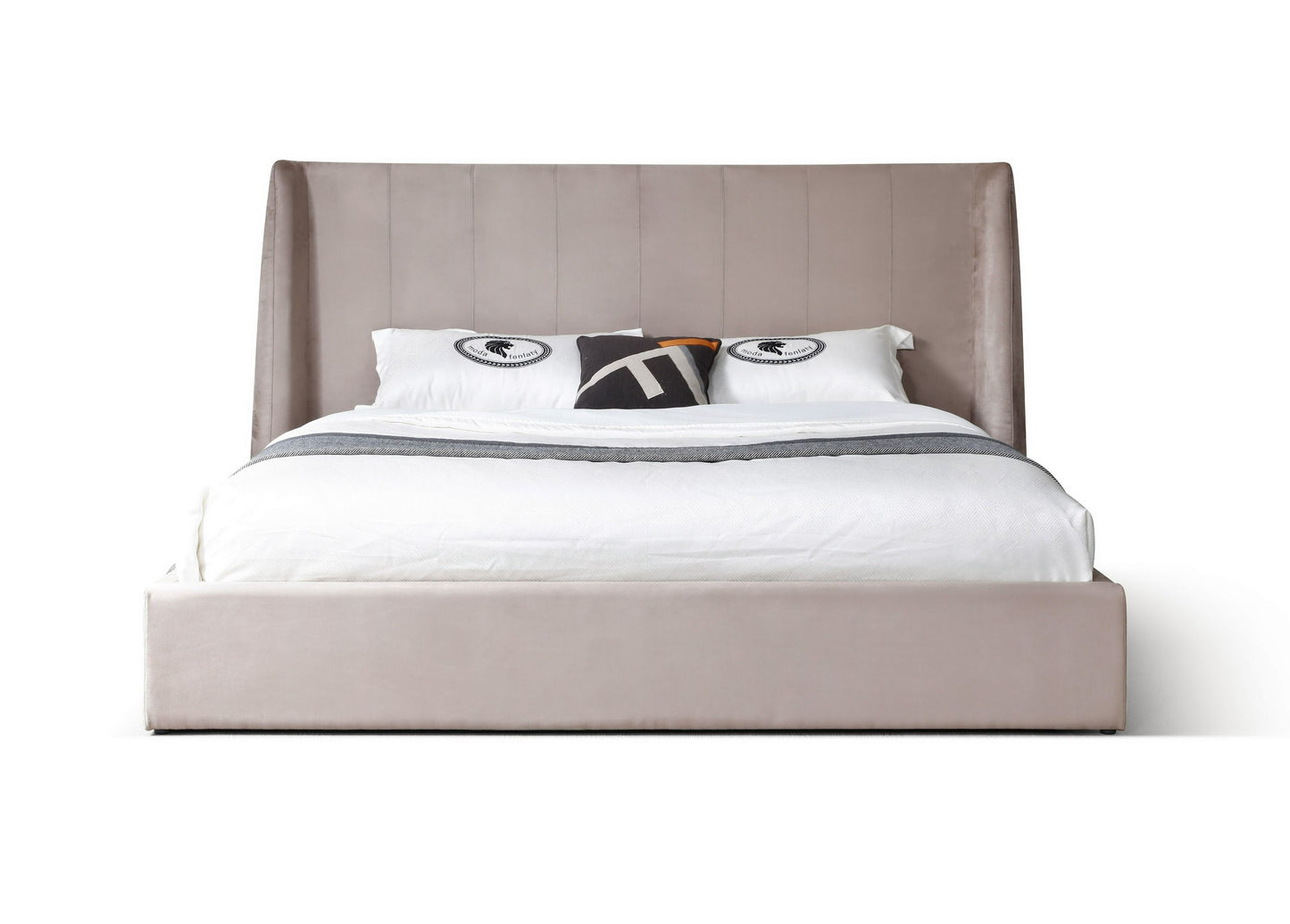 Modrest Roma - Modern Taupe Microfiber Upholstered Bed for Contemporary Comfort and Style