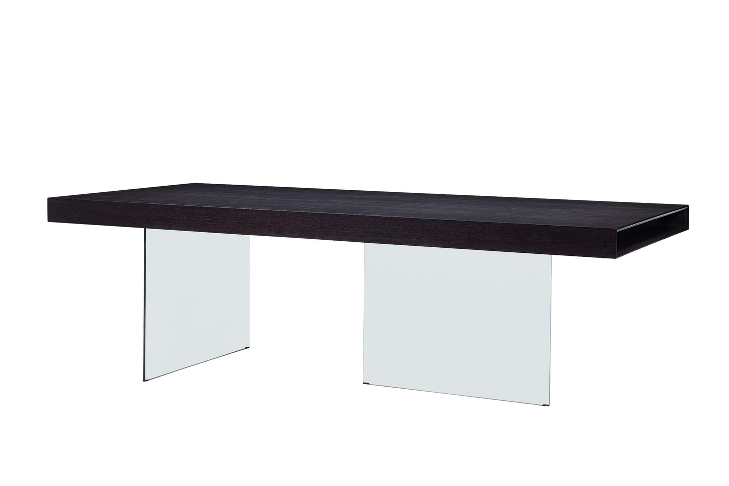 Modrest Encino - Modern Timber Chocolate & Glass Dining Table