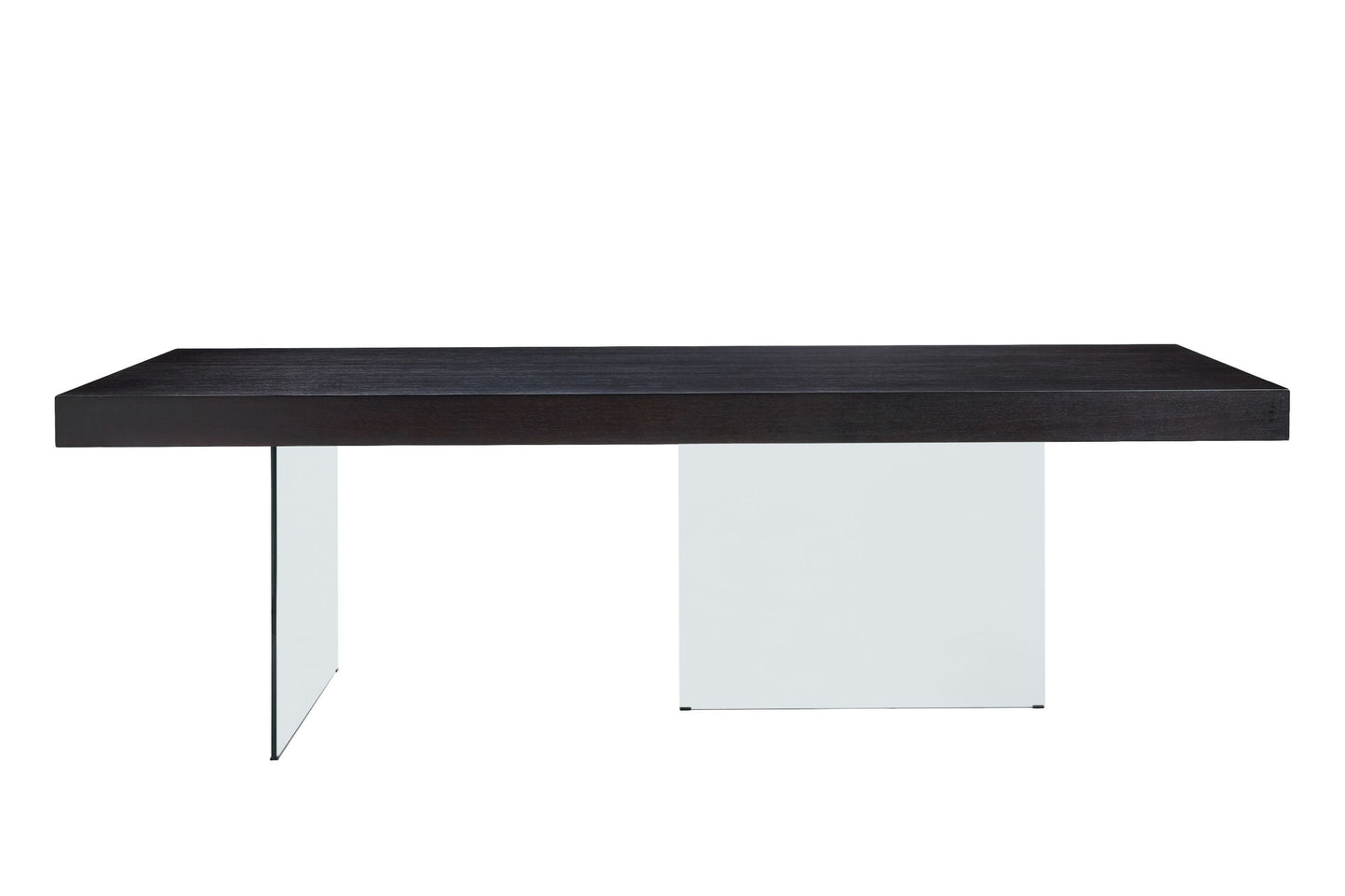 Modrest Encino - Modern Timber Chocolate & Glass Dining Table