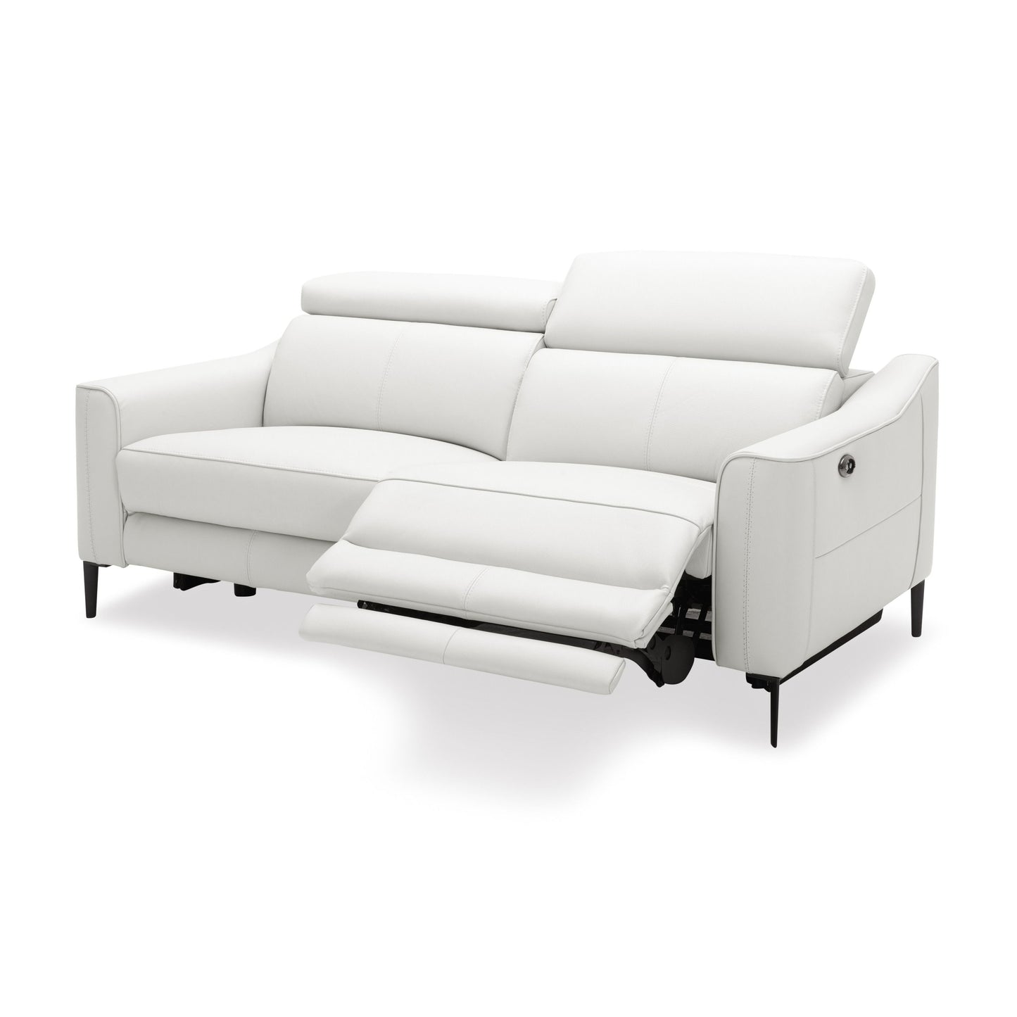 Divani Casa Eden - Modern White Leather Sofa with 2 Recliners β A Perfect Combination of Comfort and Elegance