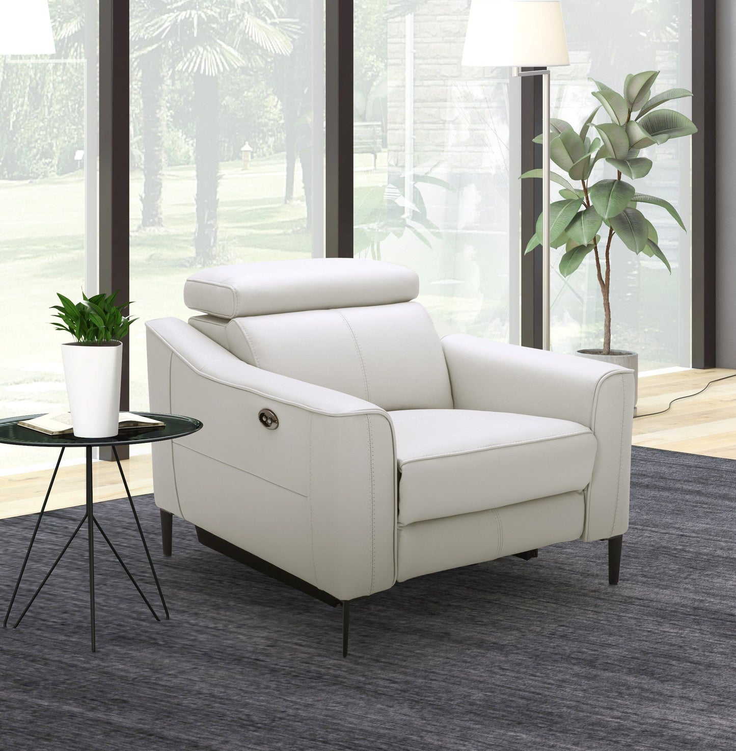 Eden - Modern White Leather Recliner Chair β A Sleek and Comfortable Statement Piece