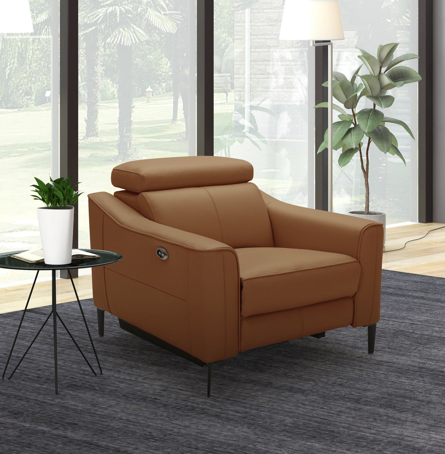 Eden - Modern Camel Leather Recliner Chair β A Luxurious and Comfortable Seating Experience