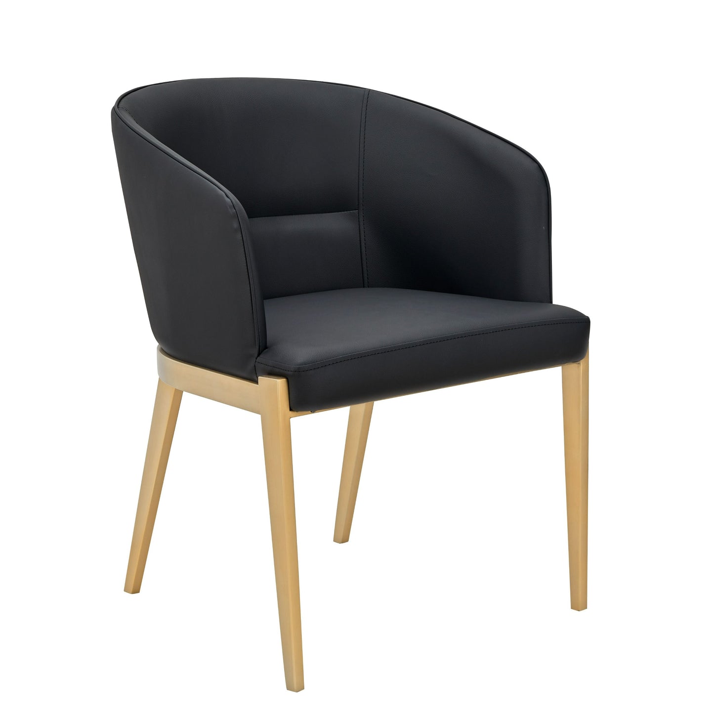 Modrest Kravitz Modern Dark Grey Vegan Leather & Antique Brass Dining Chair - Elegant and Sustainable Dining Seating