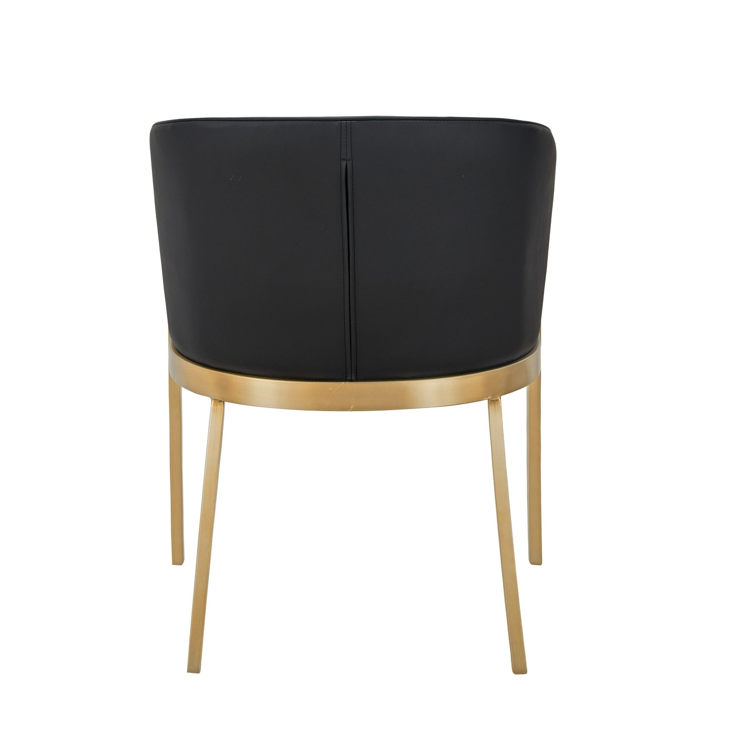 Modrest Kravitz Modern Dark Grey Vegan Leather & Antique Brass Dining Chair - Elegant and Sustainable Dining Seating