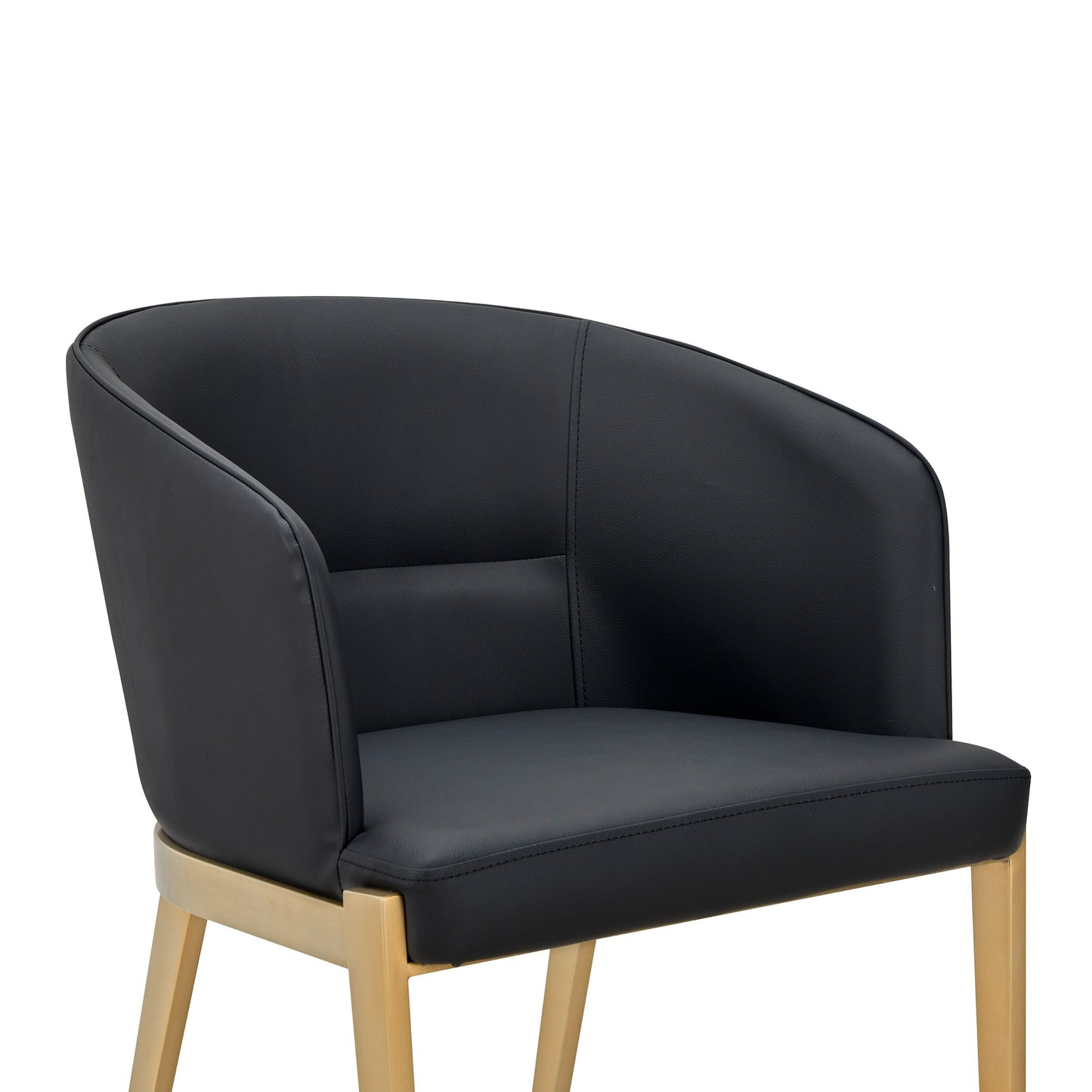 Modrest Kravitz Modern Dark Grey Vegan Leather & Antique Brass Dining Chair - Elegant and Sustainable Dining Seating