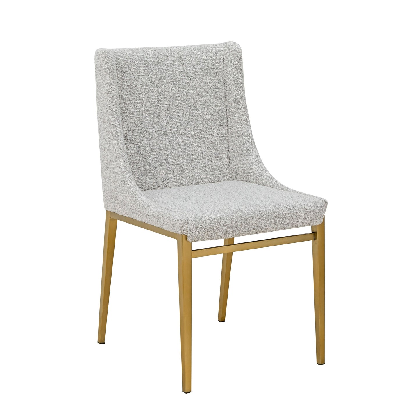 Modrest Mimi - Modern Light Grey Fabric + Antique Brass Dining Chair (Set of 2)