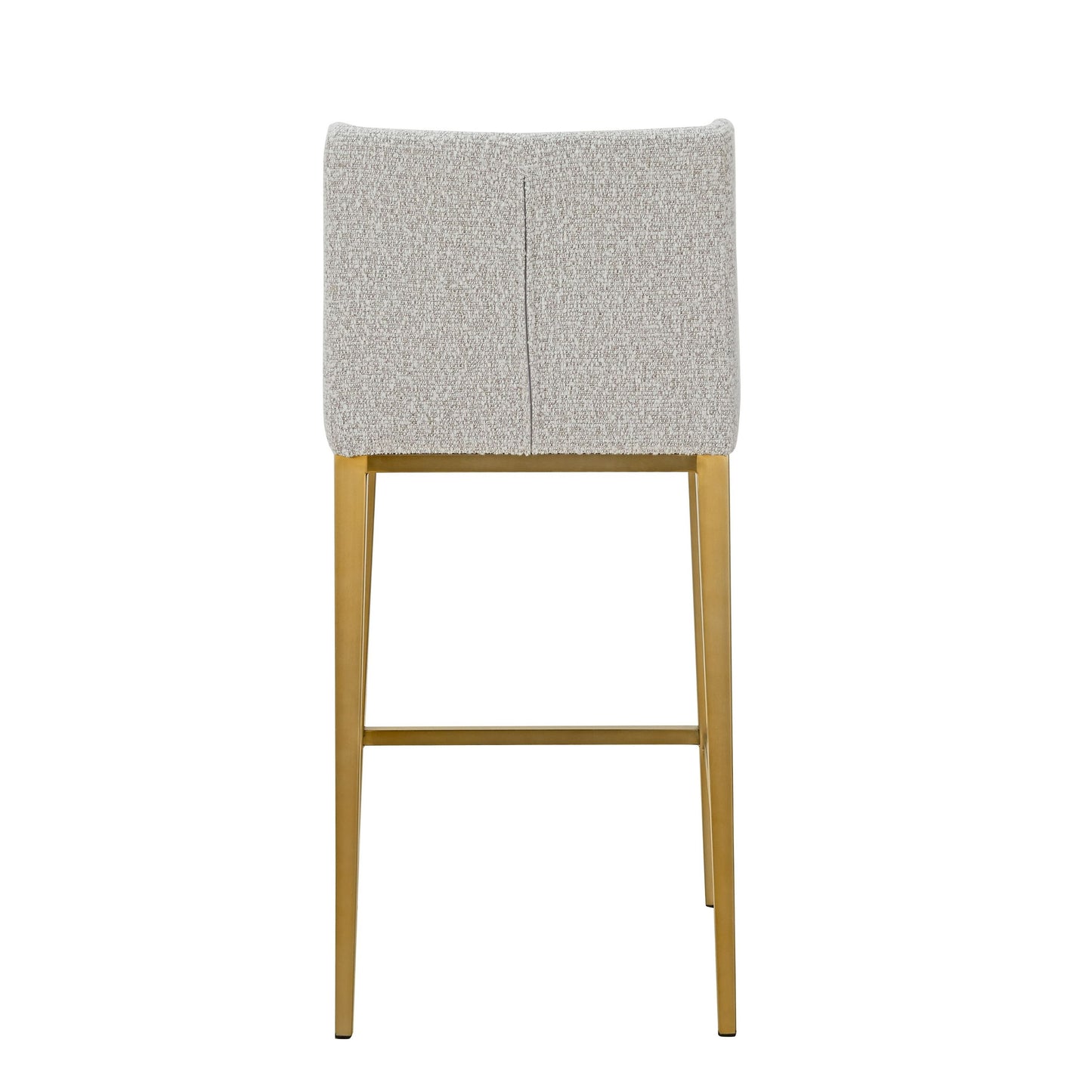 Modrest Mimi Modern Light Grey Fabric & Antique Brass Counter Stools (Set of 2) - Stylish Kitchen Seating