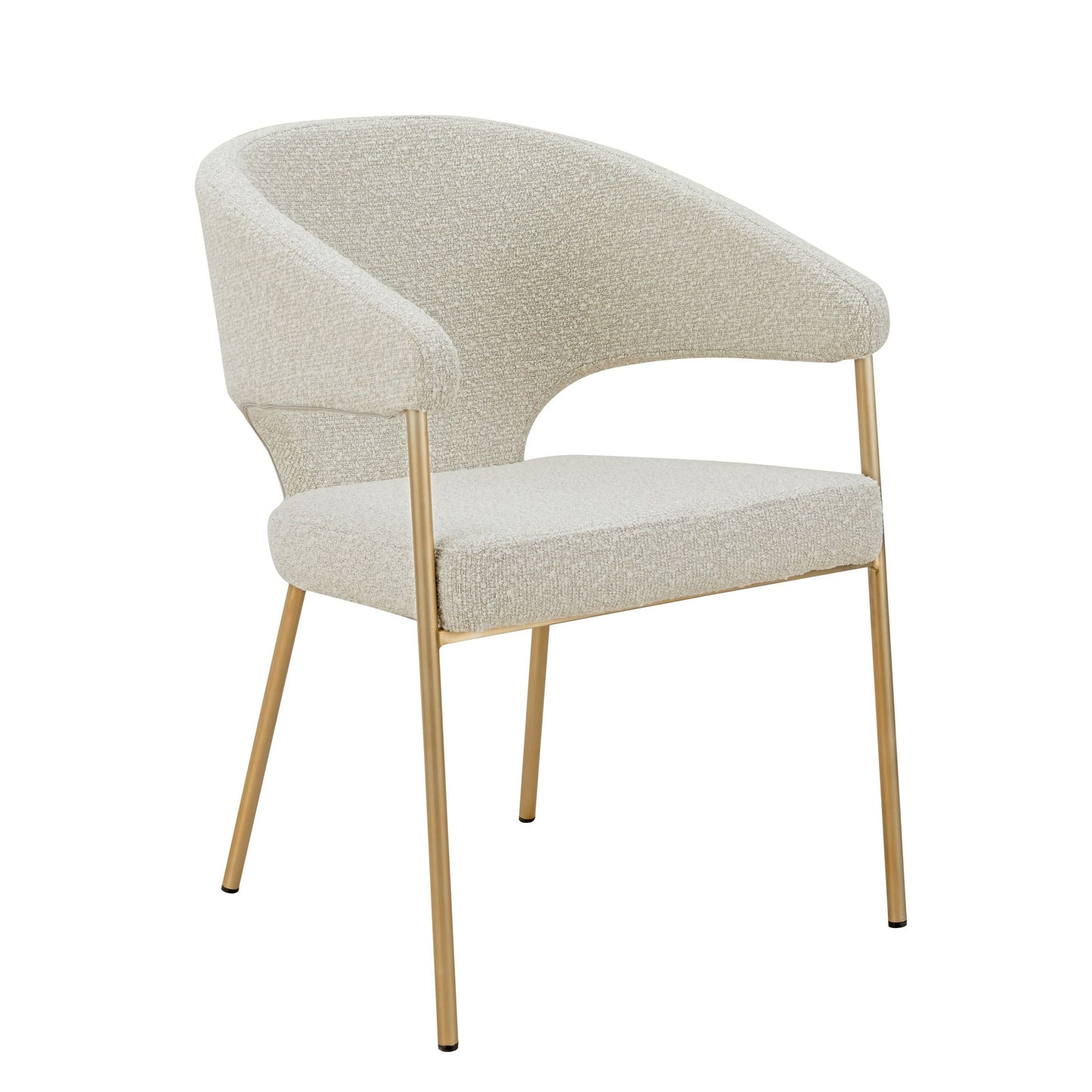 Modrest Claudine Modern Light Grey Fabric & Antique Brass Dining Chair - Stylish and Elegant Dining Seating