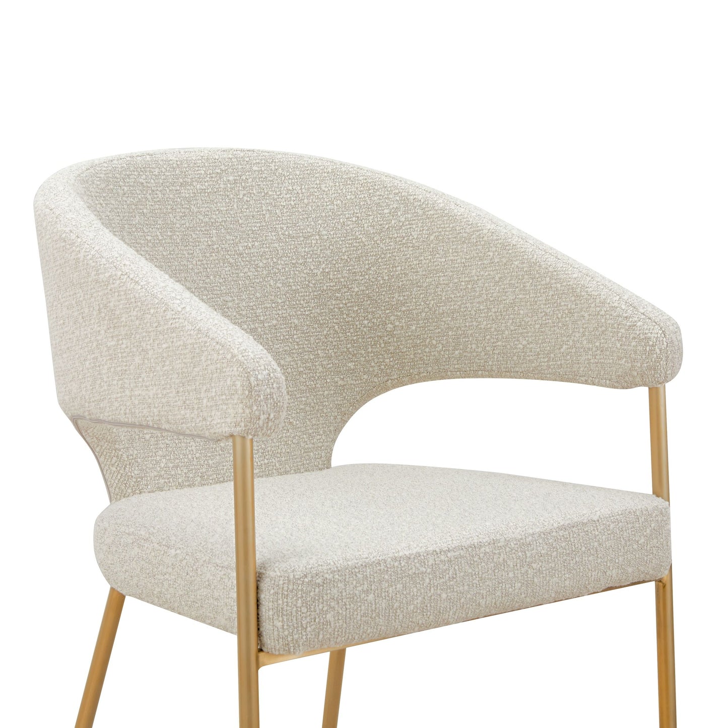 Modrest Claudine Modern Light Grey Fabric & Antique Brass Dining Chair - Stylish and Elegant Dining Seating