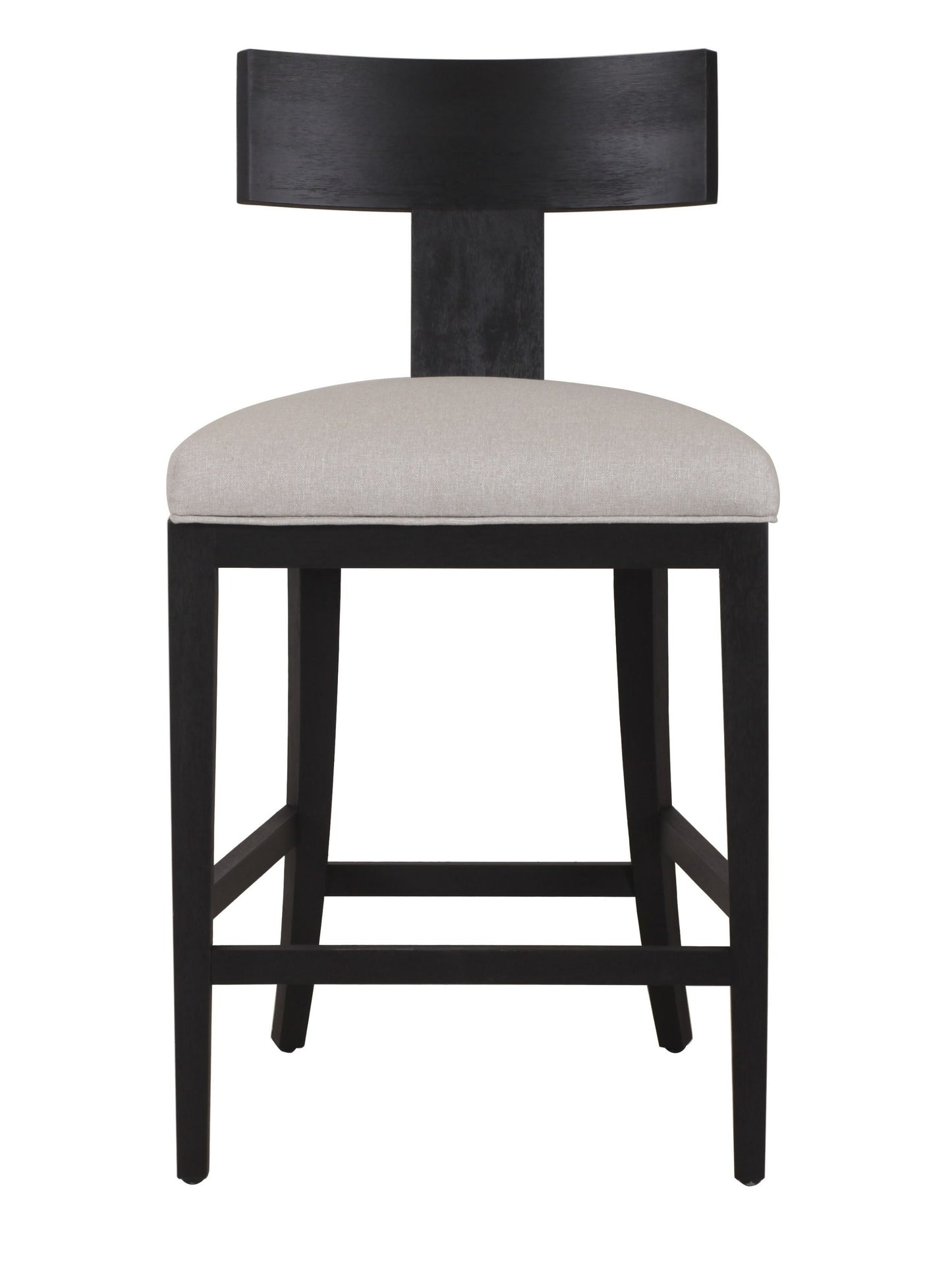 Modrest Fabien Mid-Century Modern Beige Linen + Black Walnut Counter Chair - Elegant and Comfortable Bar Seating