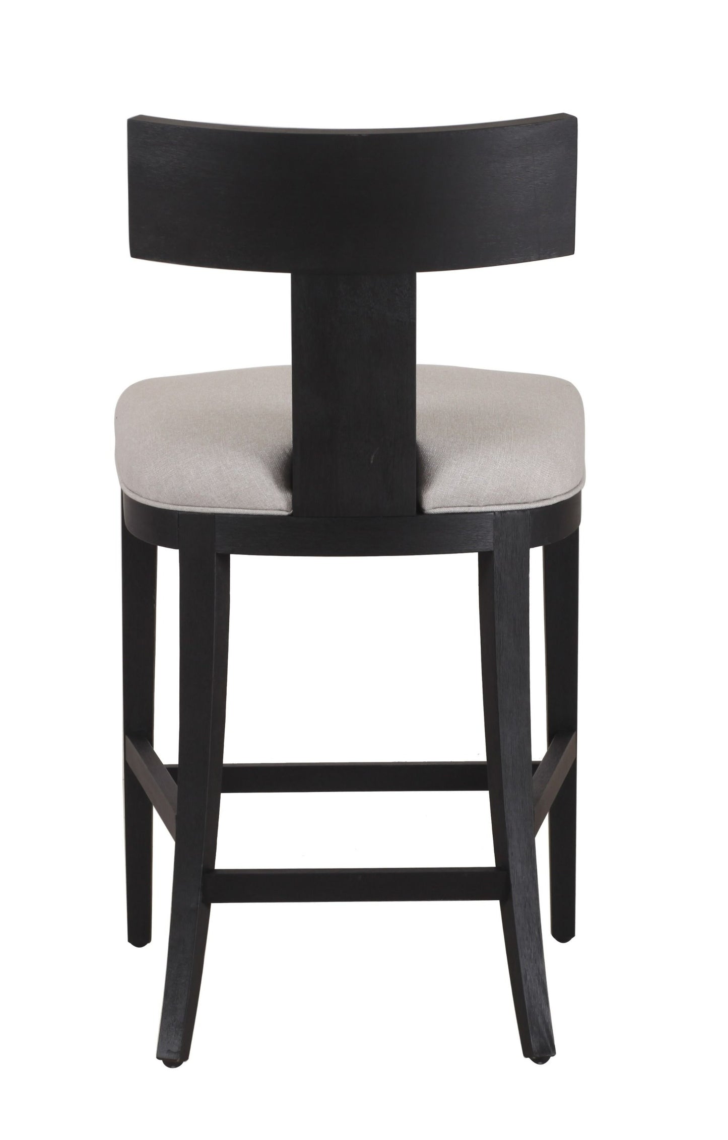 Modrest Fabien Mid-Century Modern Beige Linen + Black Walnut Counter Chair - Elegant and Comfortable Bar Seating