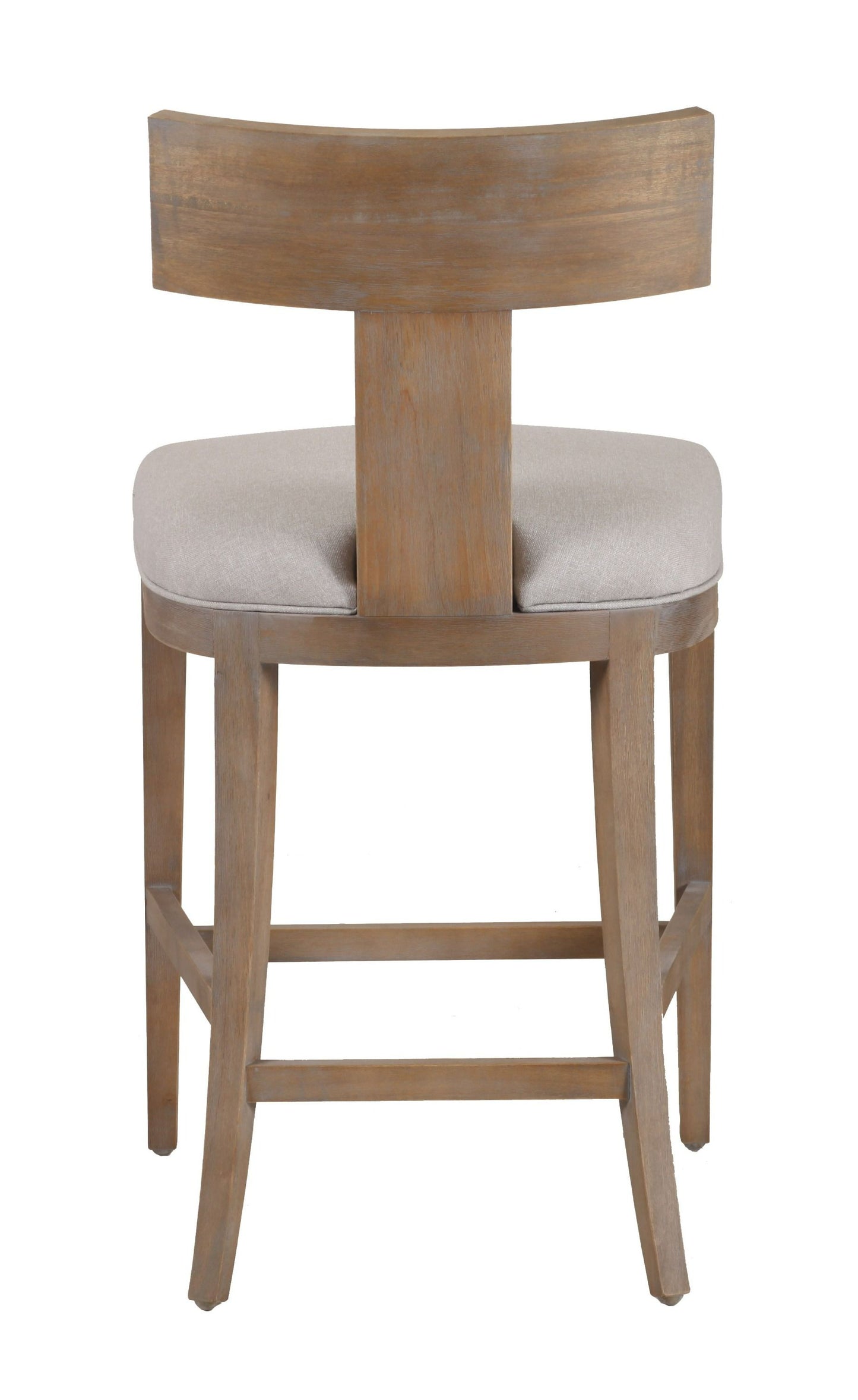 Modrest Fabien Mid-Century Modern Beige Linen + Wood Counter Chair - Elegant and Comfortable Seating for Your Kitchen or Bar