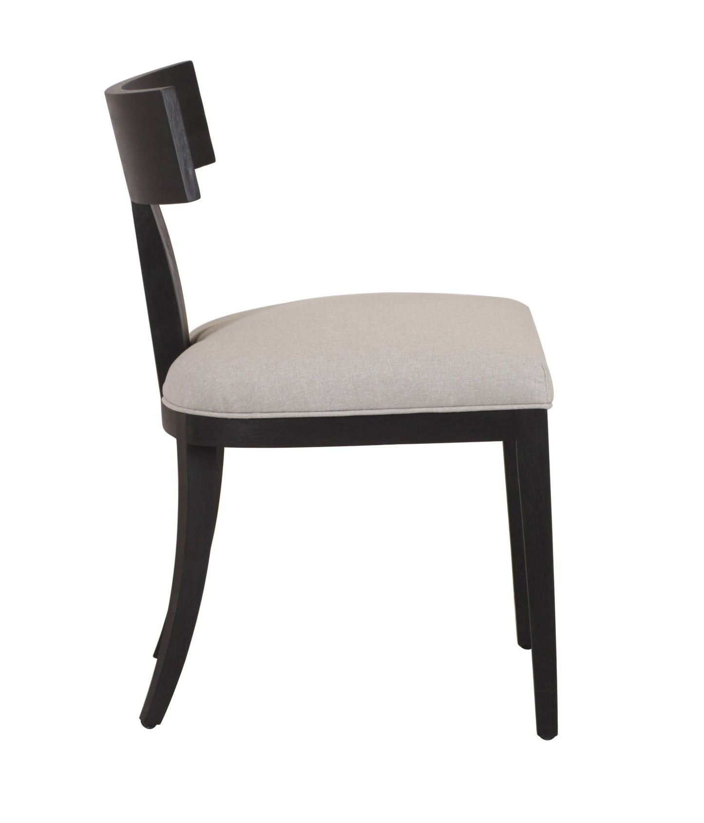 Modrest Fabien Mid-Century Modern Beige Linen + Black Walnut Dining Chair Set of 2 - Stylish and Durable Dining Chairs for Your Home