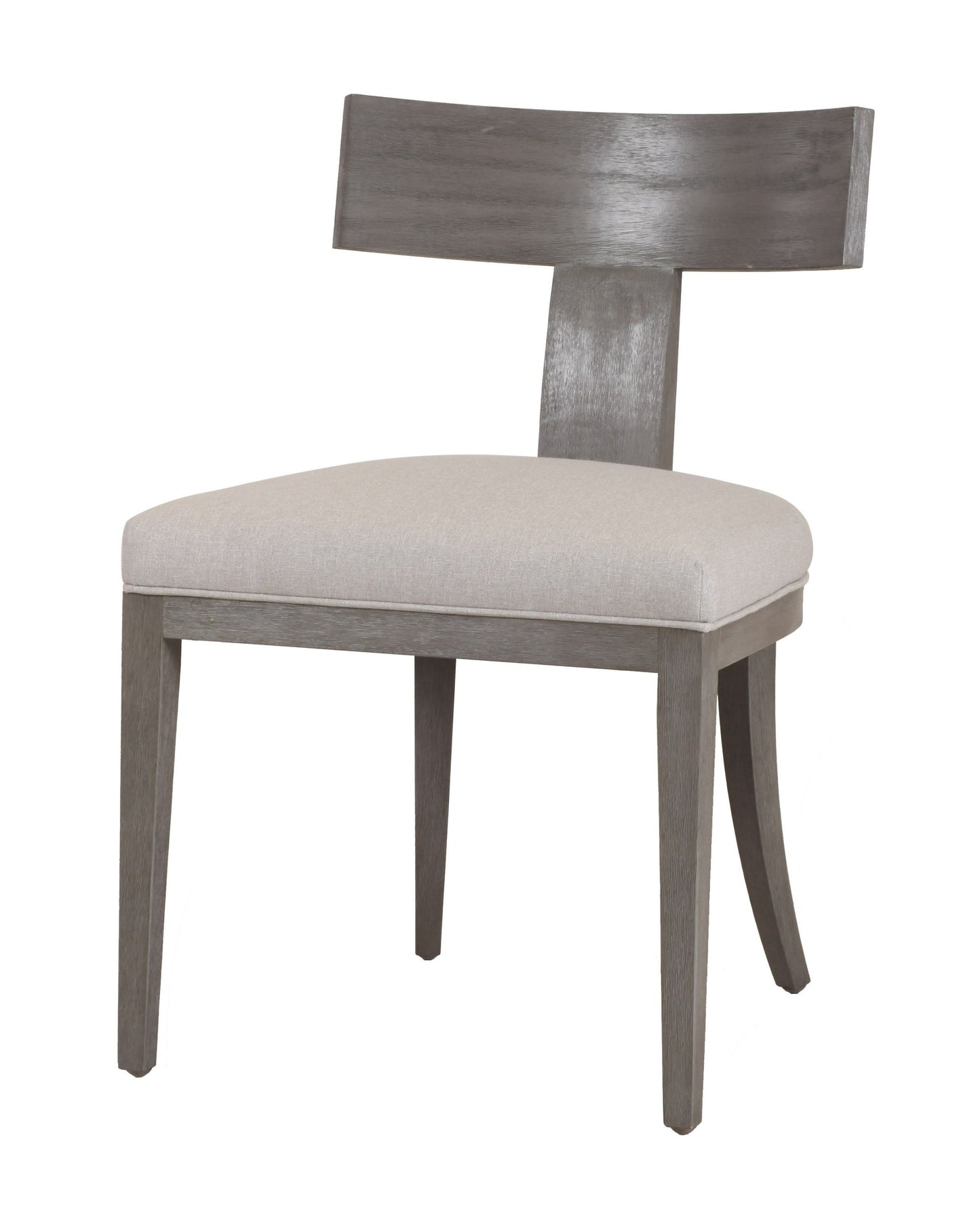 Modrest Fabien Mid-Century Modern Beige Linen + Grey Wash Dining Chair Set of 2 - Elegant and Comfortable Dining Chairs for Any Space