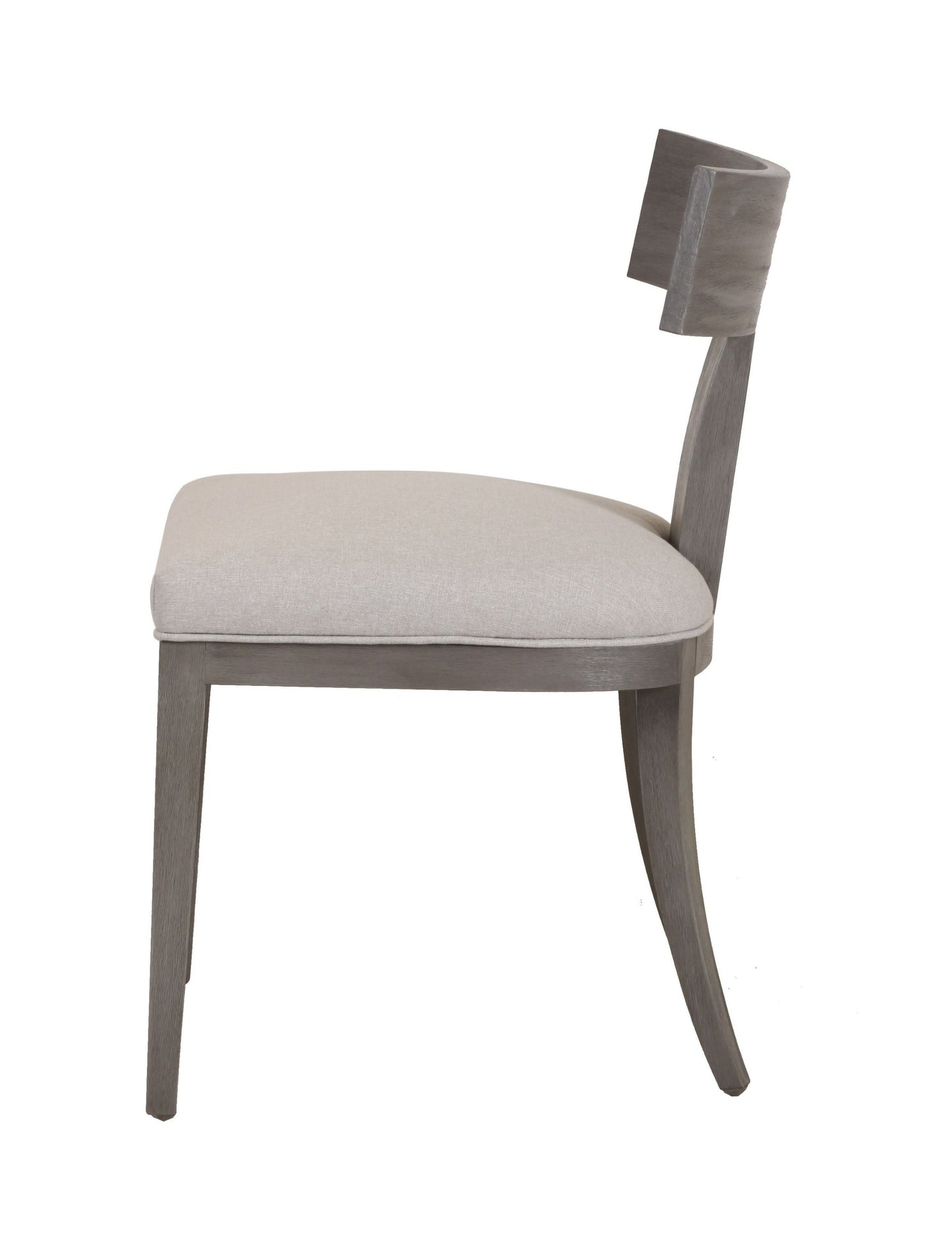 Modrest Fabien Mid-Century Modern Beige Linen + Grey Wash Dining Chair Set of 2 - Elegant and Comfortable Dining Chairs for Any Space