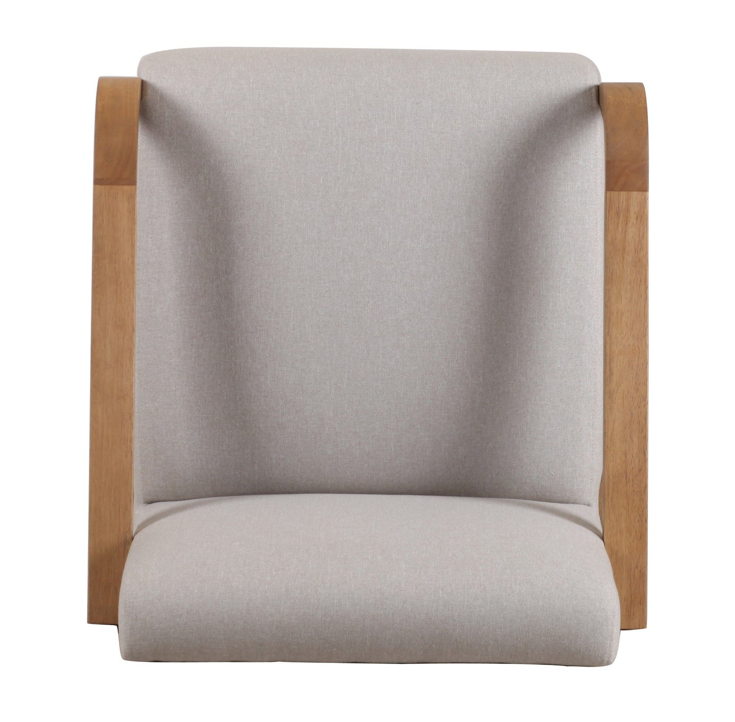 Modrest Sada Mid-Century Modern Beige Linen + Chestnut Accent Chair - Elegant & Cozy Seating for Your Home