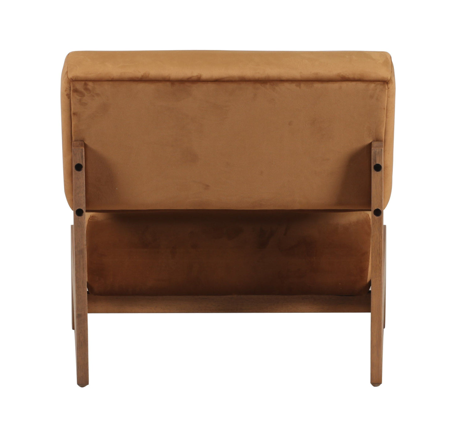 Modrest Tucker Mid-Century Modern Camel Velvet + Chestnut Accent Chair - Stylish & Comfortable Seating for Any Room