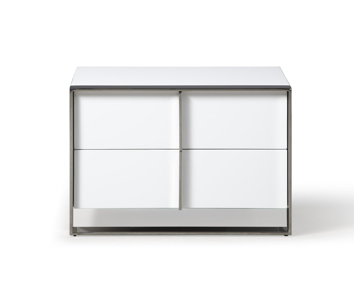 Modrest Cartier Modern White Vegan Leather + Stainless Steel Bedroom Set β Sleek and Luxurious Contemporary Furniture for Modern Bedrooms