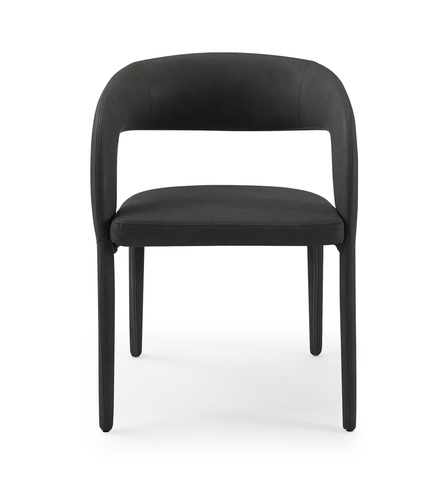 Modrest Faerron - Modern Black Leatherette Dining Chair for Sleek Comfort and Contemporary Style