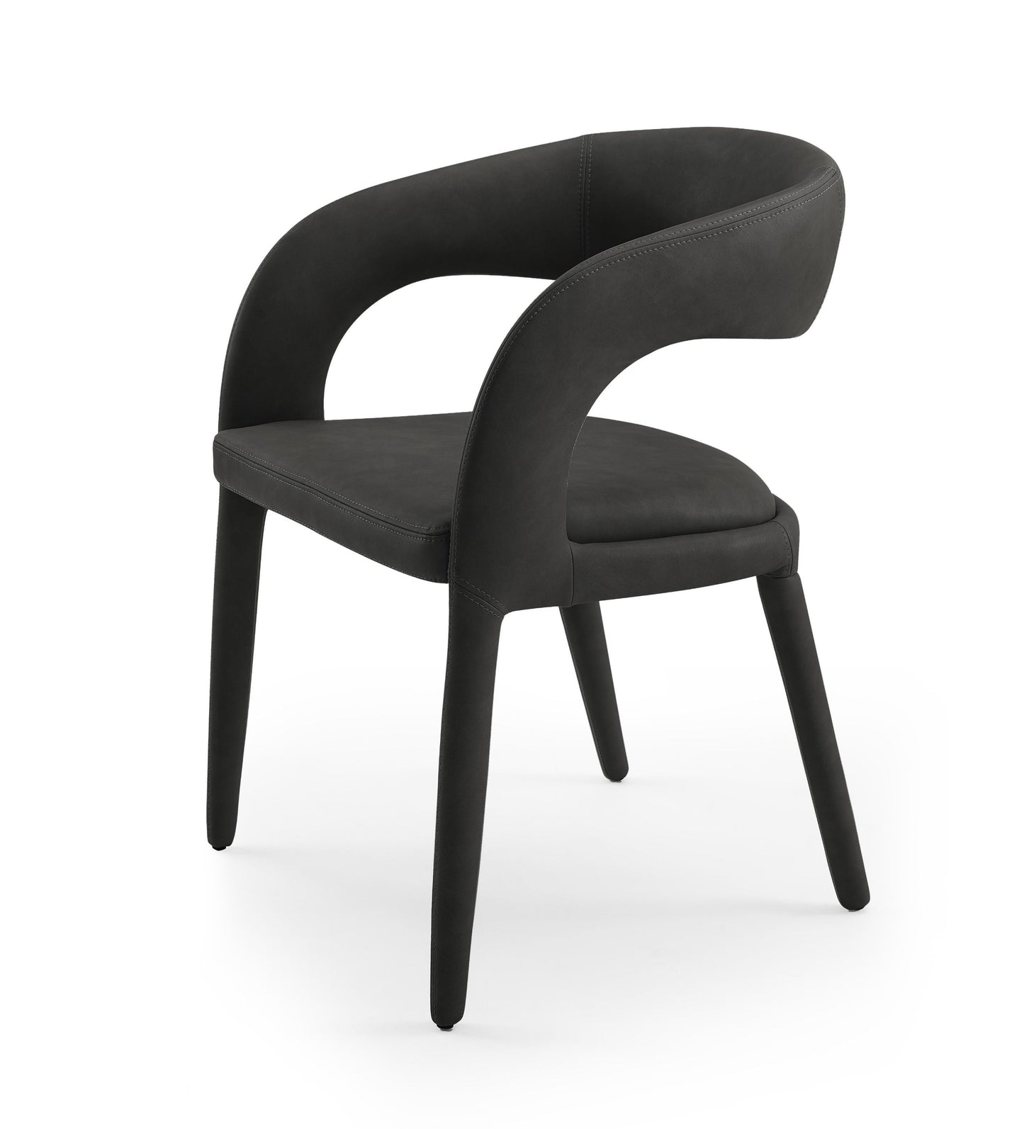 Modrest Faerron - Modern Black Leatherette Dining Chair for Sleek Comfort and Contemporary Style