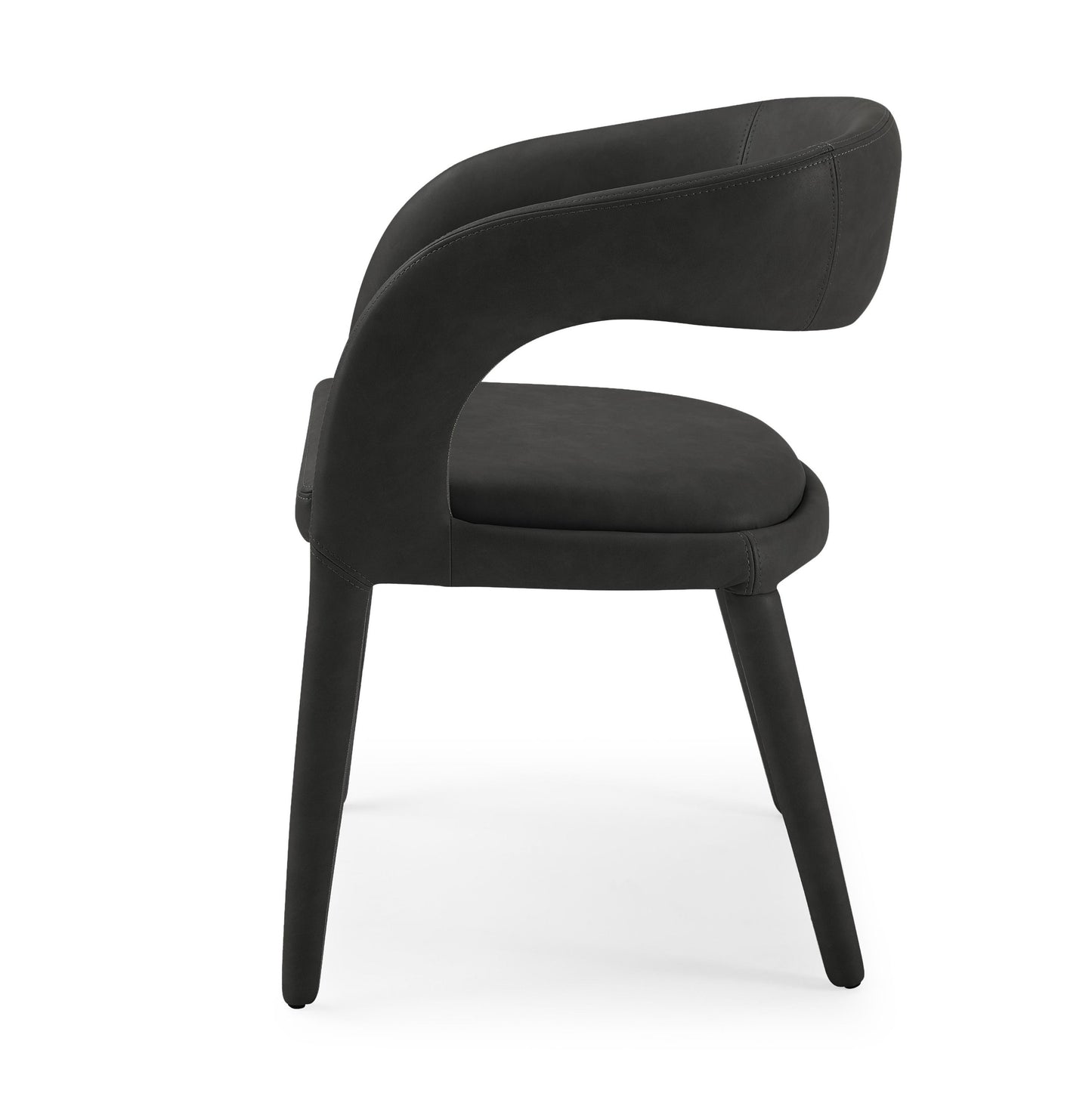 Modrest Faerron - Modern Black Leatherette Dining Chair for Sleek Comfort and Contemporary Style