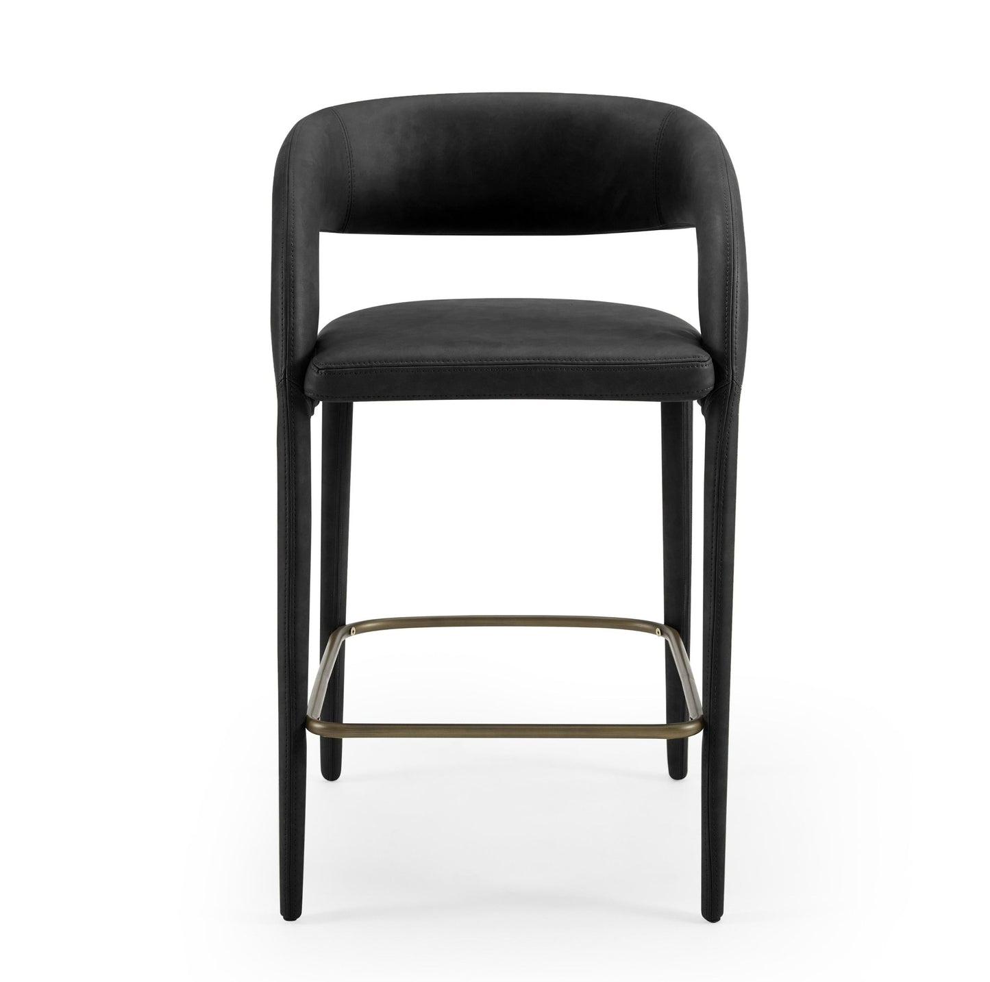 Modrest Faerron - Modern Black Leatherette Counter Chair for Stylish Comfort and Contemporary Elegance