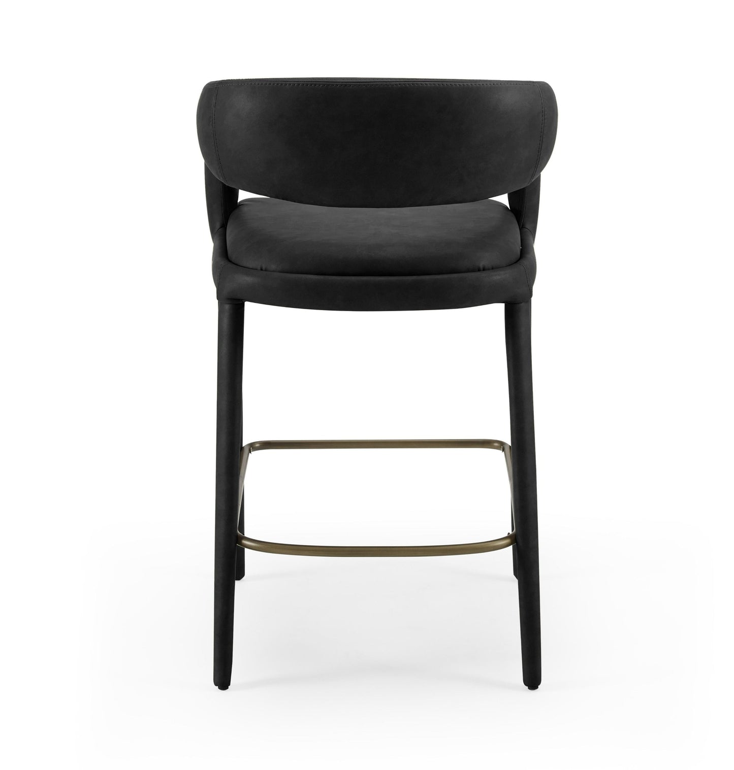 Modrest Faerron - Modern Black Leatherette Counter Chair for Stylish Comfort and Contemporary Elegance