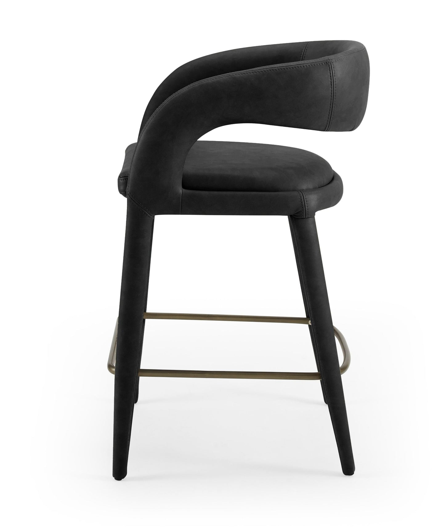 Modrest Faerron - Modern Black Leatherette Counter Chair for Stylish Comfort and Contemporary Elegance