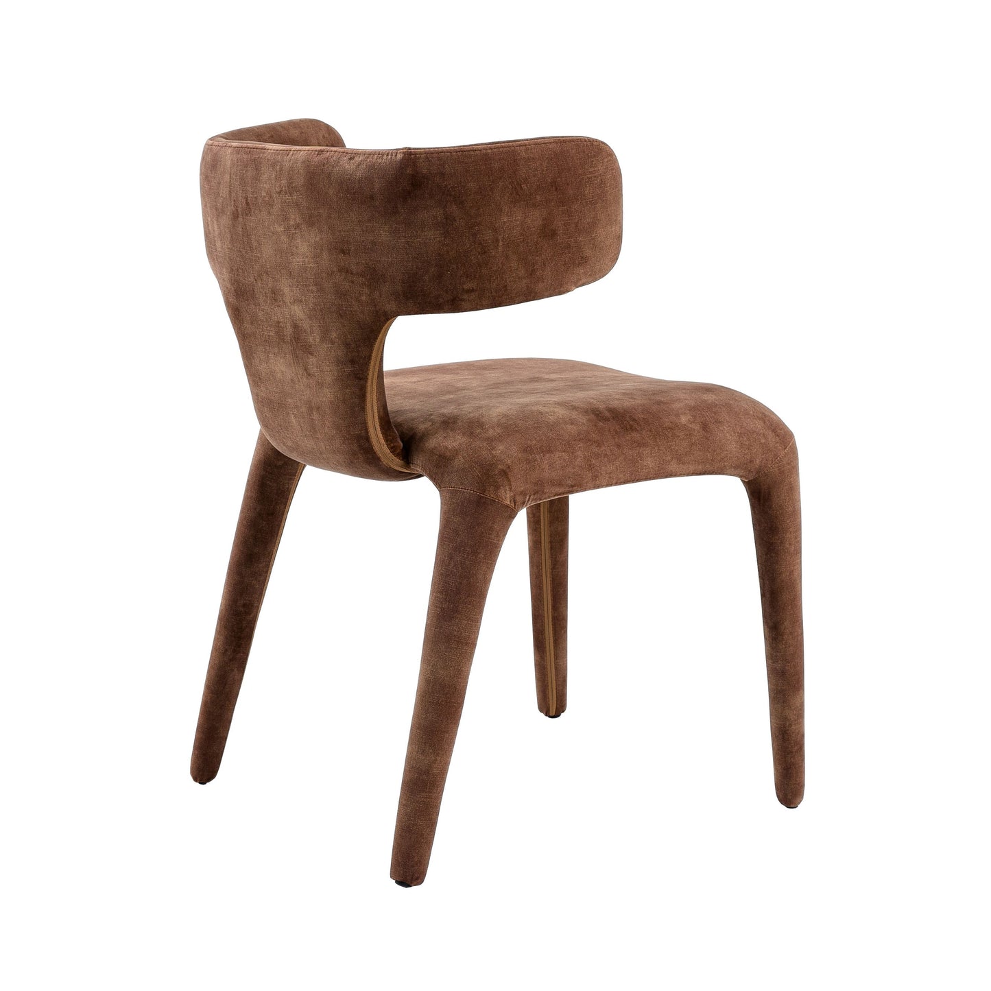 Modrest Saehee Modern Camel Velvet Fabric Dining Chair - Stylish & Comfortable Dining Seating