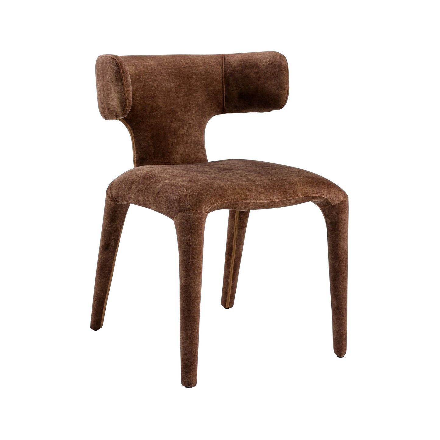 Modrest Saehee Modern Camel Velvet Fabric Dining Chair - Stylish & Comfortable Dining Seating
