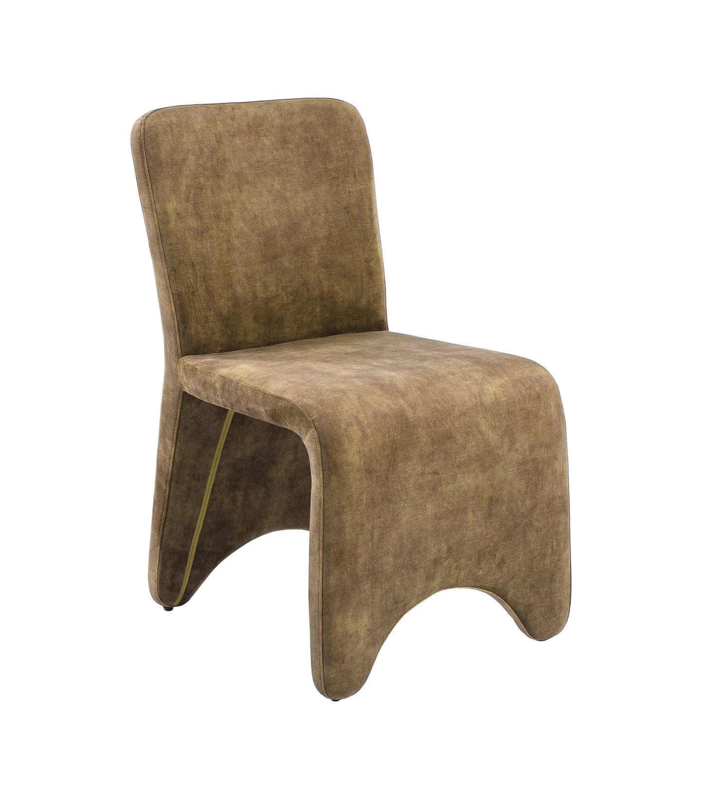 Modrest Ditka - Modern Camel Velvet Dining Chair (Set of 2) β Stylish and Comfortable Dining Seating