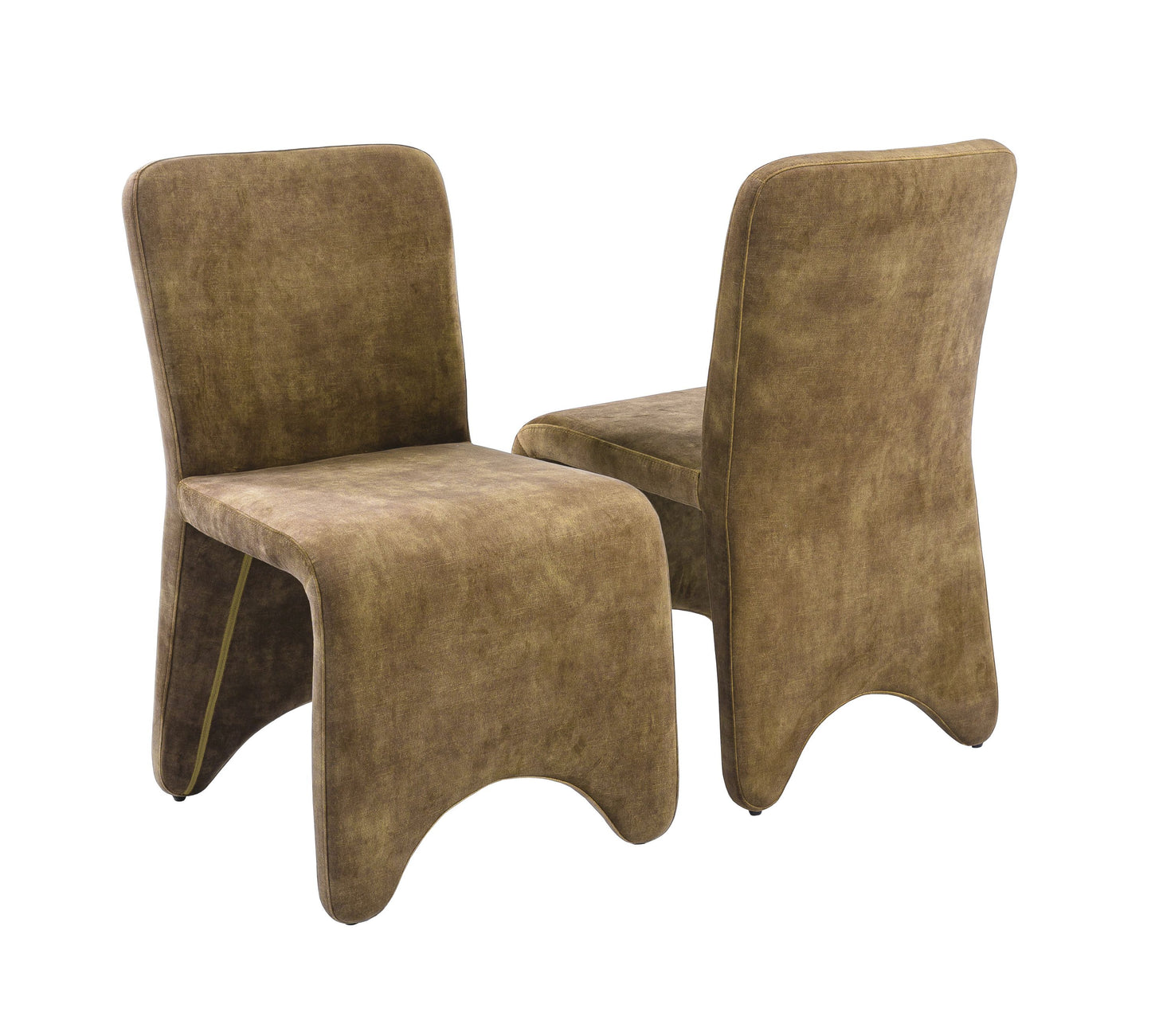 Modrest Ditka - Modern Camel Velvet Dining Chair (Set of 2) β Stylish and Comfortable Dining Seating