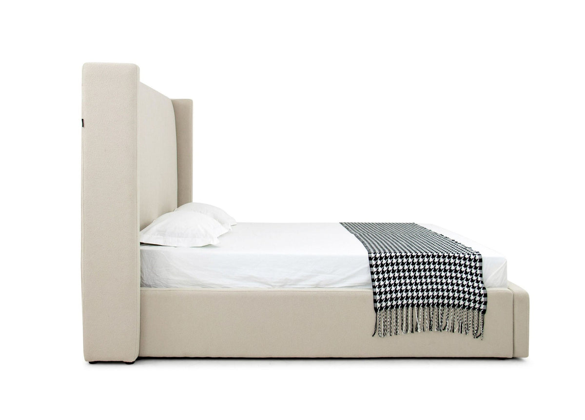 Byrne Beige Fabric Upholstered Platform Bed