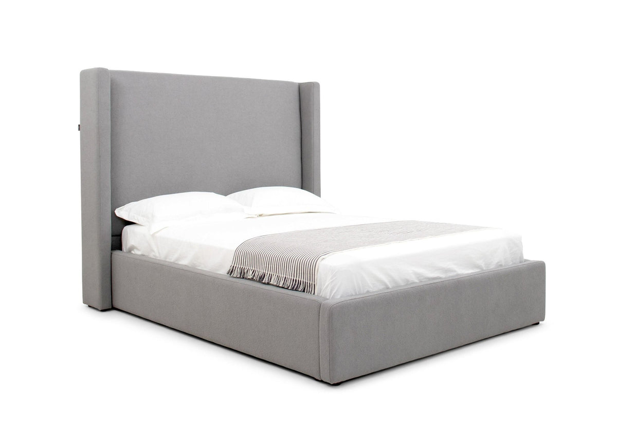Byrne Grey Upholstered Platform Bed
