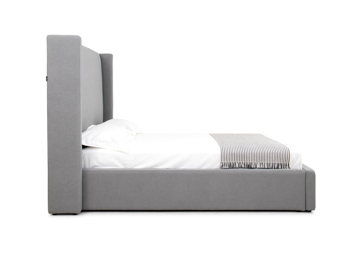 Byrne Grey Upholstered Platform Bed