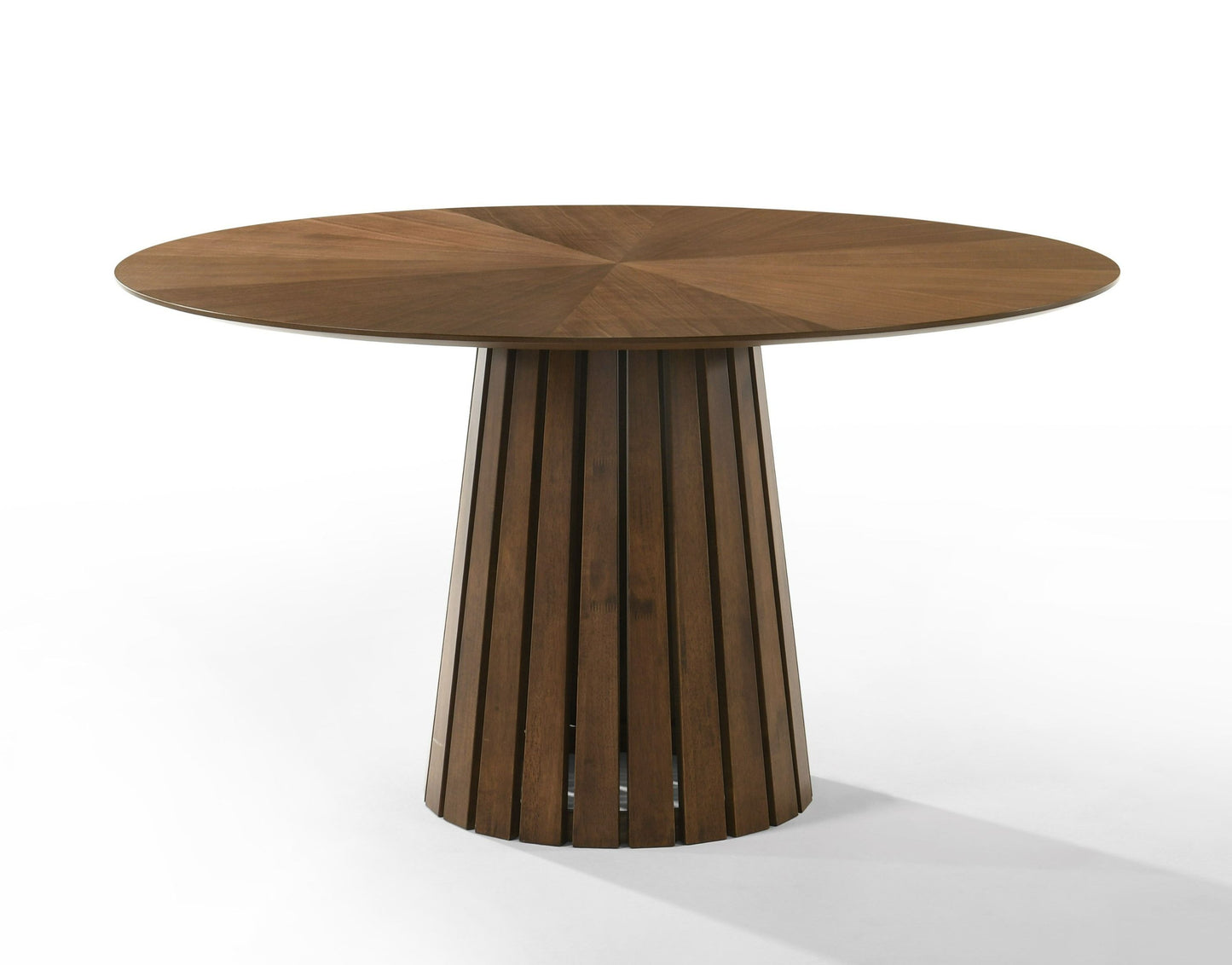 Modrest Weiss - Mid-Century Modern Walnut Round Dining Table for Timeless Style