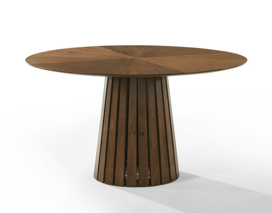 Modrest Weiss - Mid-Century Modern Walnut Round Dining Table for Timeless Style