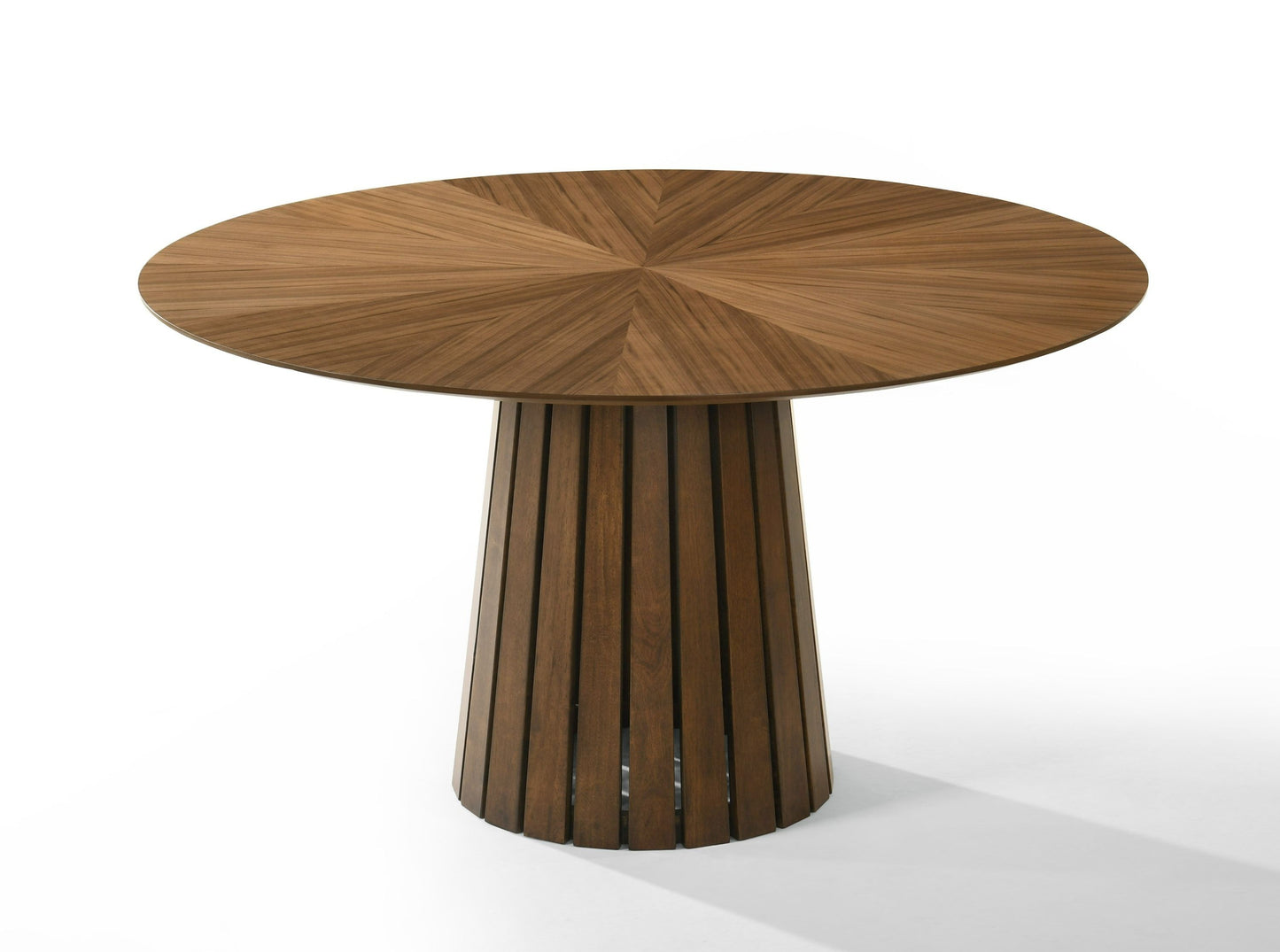 Modrest Weiss - Mid-Century Modern Walnut Round Dining Table for Timeless Style
