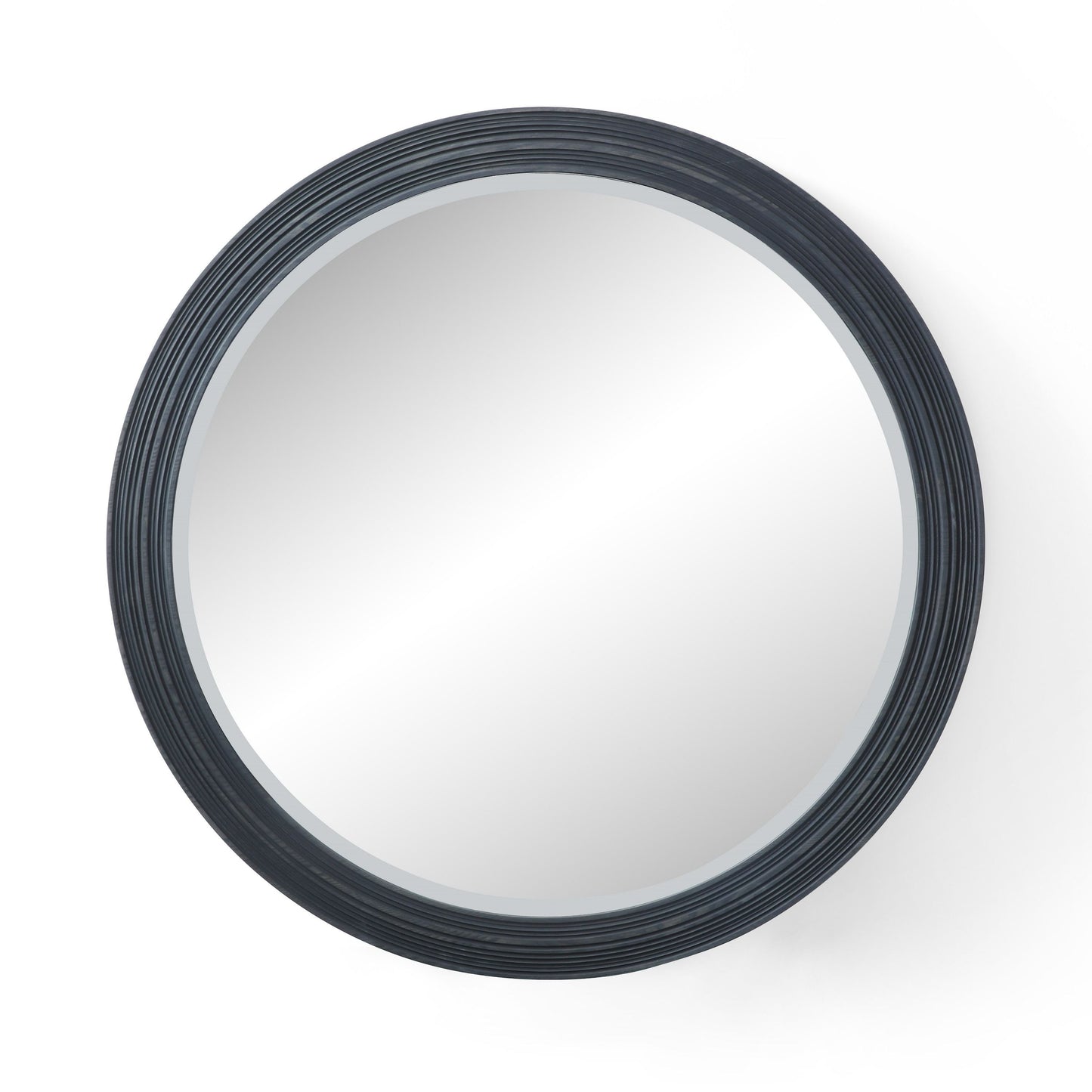 Modrest Cirque Modern Black Ash Round Mirror for Elegant and Contemporary Home Décor