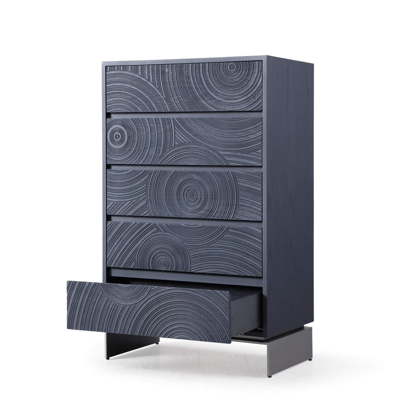 Modrest Cirque Modern Black Ash Chest for Contemporary Bedroom Storage and Style