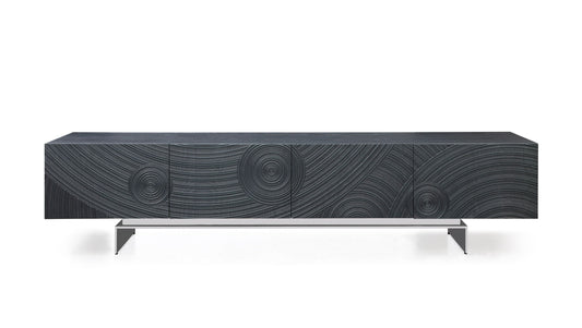 Modrest Cirque Modern Black Ash TV Stand β Sleek and Stylish Media Console for Contemporary Living Rooms