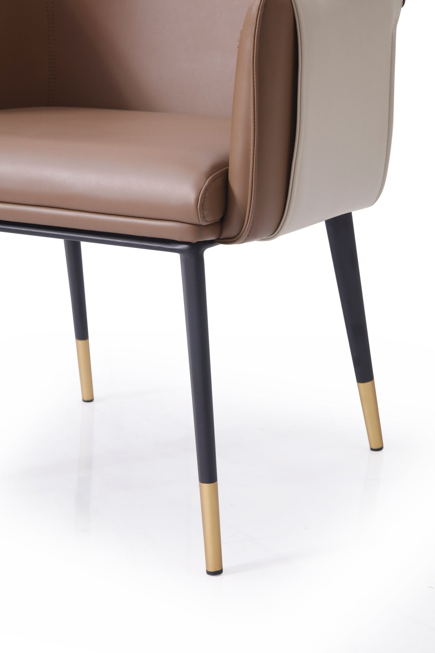 Modrest Calder - Modern Brown & Beige Vegan Leather Dining Chair